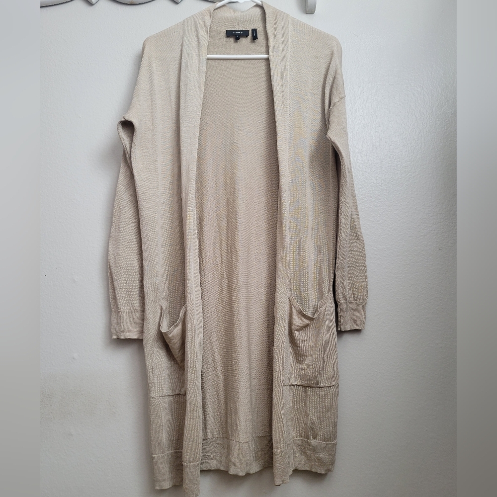 Theory Linen Open-Front Cardigan